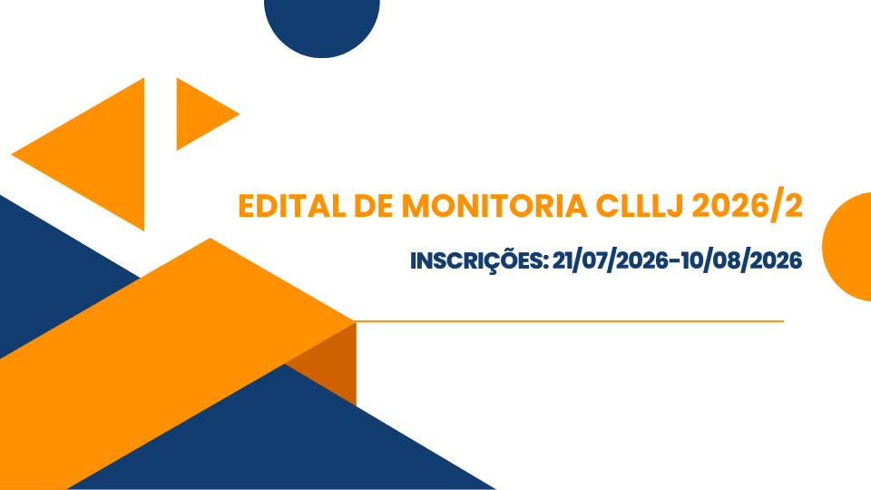 Edital de monitoria CLLLJ 2026/2